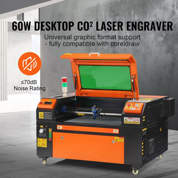 Lasergraver CO2 - DUOKU - KH6040 - 60 W - 2-vejs luftassistance - Kompatibel med Windows/Linux/macOS