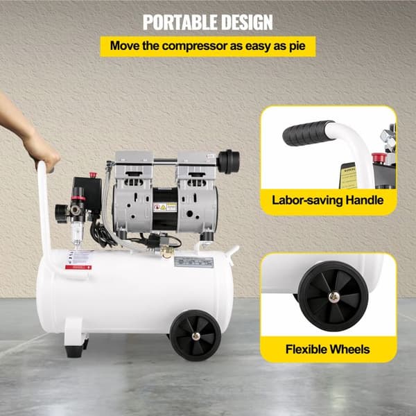 Luftkompressor - DUOKU - KYJ-9383 - 25 L - 750 W - Ultra tyst Vit
