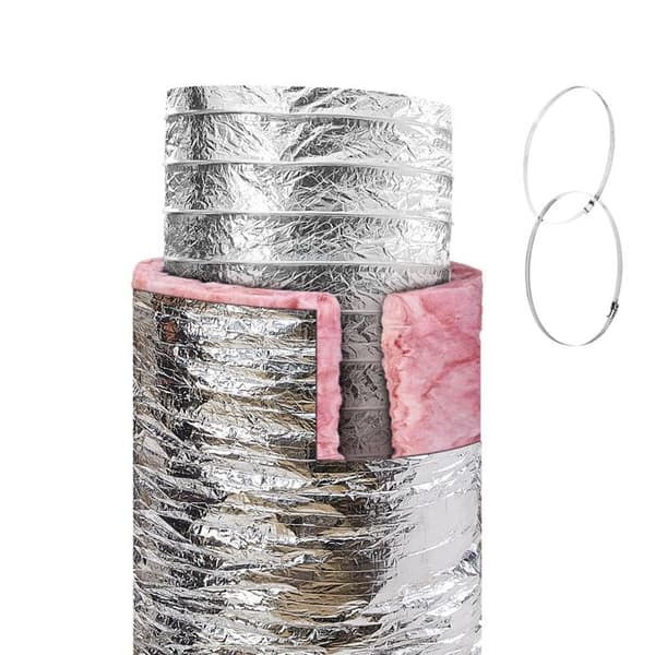 Ventilationsrör - DUOKU - 203,2 mm - Isolerad Flexibel 7,62 m - R-6.0 - Tre Lager Skydd