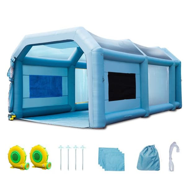 Inflatable Spray Booth-Duoku-Bilmålnings Tält för Bil 7 x 4 x 2,75 m-Filtreringssystem, 2 Fläktar, Vit