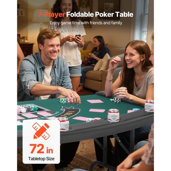 Foldbart Pokerbord på 183 cm-Duoku-til 7 Spillere-til Blackjack og Texas Hold'em