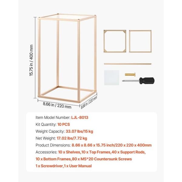 Set med 10 Stödsystem för Bröllopsblommor-Duoku-Rektangulära Pelare i Transparent Akryl 40 cm, för Bordcenter