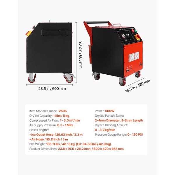 Tøris projektor - DUOKU - V505 - 5 kg - 600 W - Luftstrøm 1-3 m³/min
