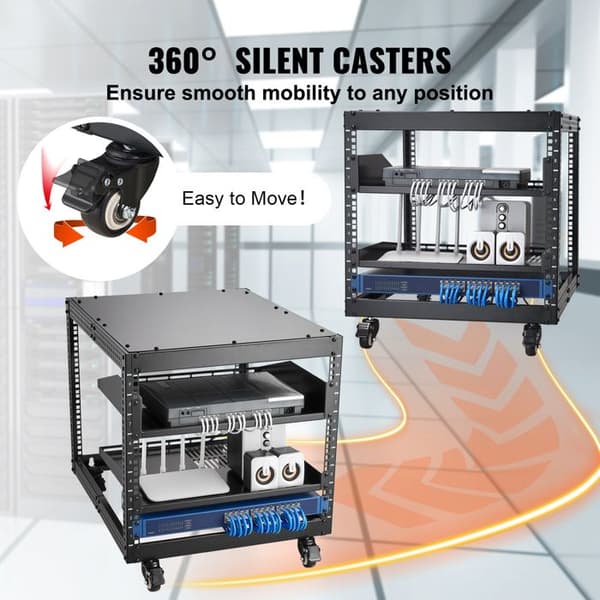 Öppen ram serverrack - DUOKU - SPT-504-09 - 9U - Justerbart djup 23–40" - Fristående/väggmonterad