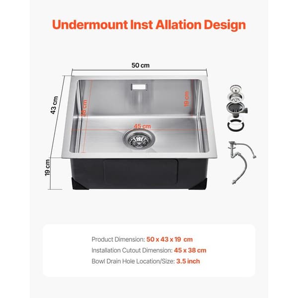 Köksvask - DUOKU - U504319RS0 - Rostfritt stål 304 - Underbänk - För husbil
