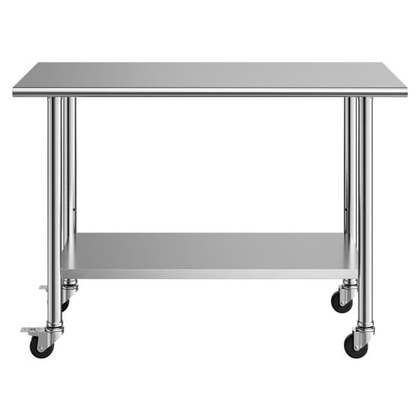 Arbejdsmaskine i Rustfrit Stål - Duoku - til Professionelt Køkken, Dimensioner 122x61 cm, med To Niveauer