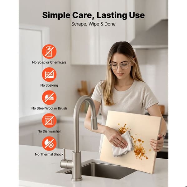 Rektangulär Pizzasten i Cordierit 38 x 30 cm-Duoku-med PP Skrapa-Värmebeständig- Tjocklek 1,5 cm
