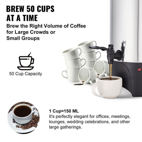 Kaffebryggare - DUOKU - KLY-7.4K - 50 koppar - 7,4 L - Håller 90–98 °C