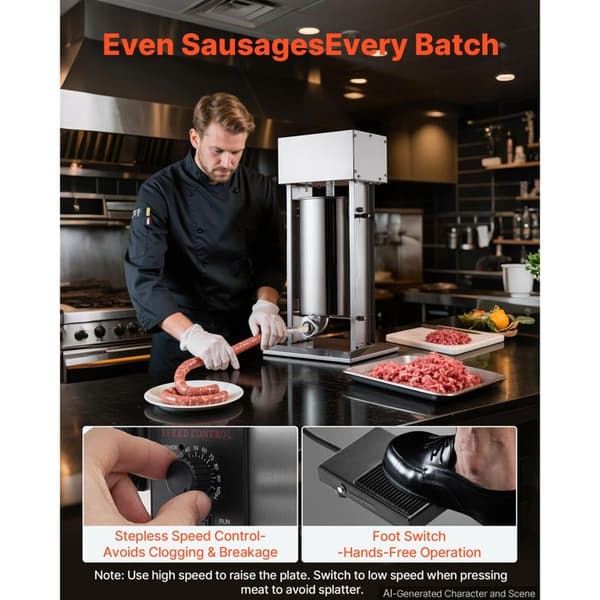 El-salami press - DUOKU - SYS-15L/E - 15 L (15 kg) - Rostfritt stål - Hastighetsreglering