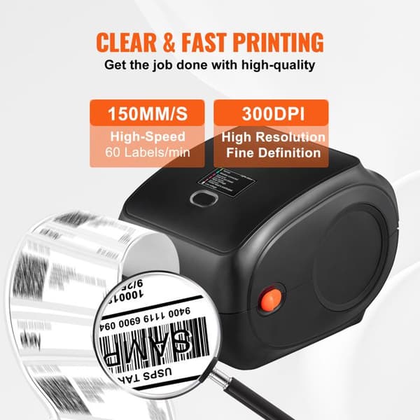 Etikettprinter - DUOKU - Automatisk igenkänning - 300 DPI - Bluetooth - 4x6