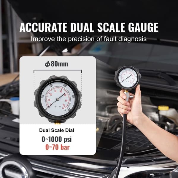 Diesel Motor Compression Tester-Duoku-18 Delar-Testtryk Cylinder Kit-med Adaptere