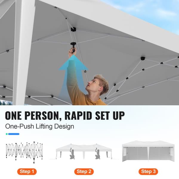 Tonnelle Pop-up - DUOKU - 5,9x2,96 m - Fällbart Markis - Sidoväggar - Ventilerade Fönster