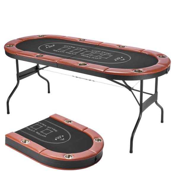 Fällbart Pokerbord 183 cm-Duoku-för 8 Spelare-för Blackjack och Texas Hold'em
