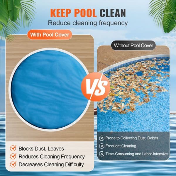 Pool Cover - DUOKU - Φ10 Pi Round - 15 Mil - Water Heating - Blue