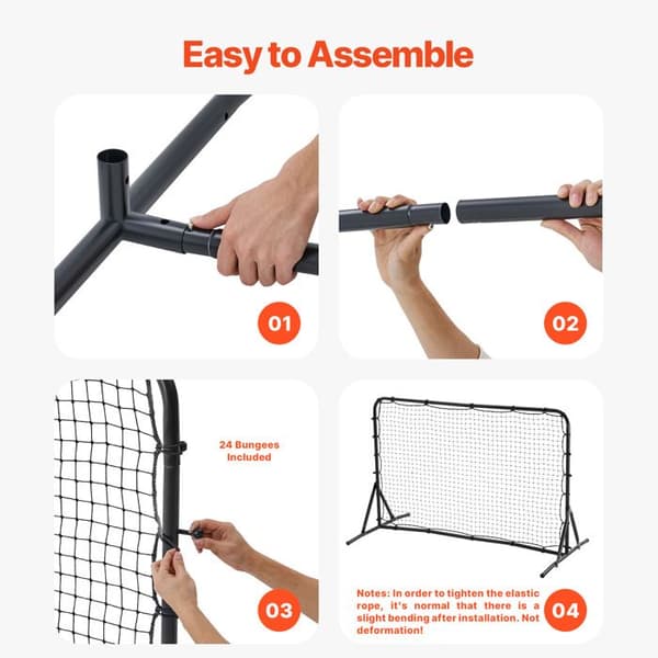 Fodbold Rebound Træner - DUOKU - ZQHTW6x4 - 6 x 4 ft - Nem Installation - Sort