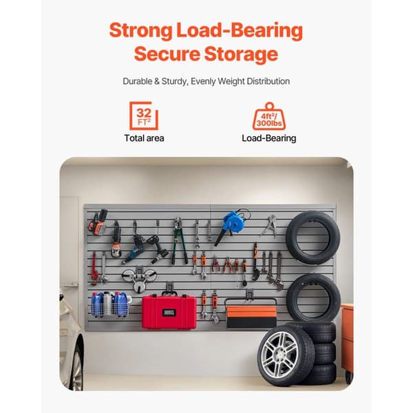 Vægpanel med lameller til garage - DUOKU - YLP-SS-8G-1 - 1225×2450 mm - PVC - 136 kg pr. panel