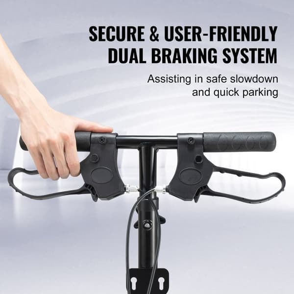 Trottinette - DUOKU - HFK-9225G-12 - Kolstål - Justerbart Styre - Terränghjul 12" svart