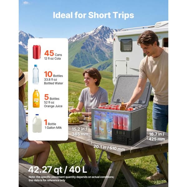 Elektrisk køleboks - DUOKU - FE40 - 40 L - 12/24 V DC - Justerbar temperatur -10°C til 10°C