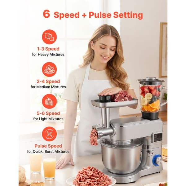Multifunktionskøkkenrobot - DUOKU - SM-1503BML - 5,7 L - 1500 W - Hakker og Blender