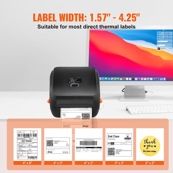 Etiketterprinter - DUOKU - Automatisk Genkendelse - 300 DPI - Bluetooth - 4x6