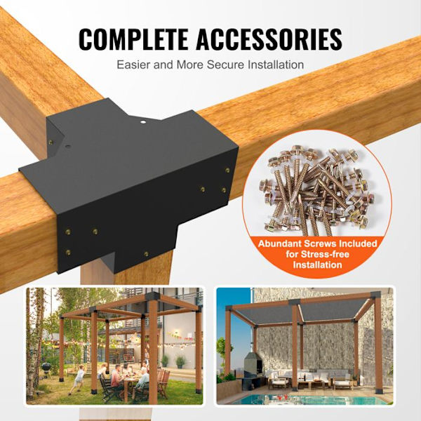 Støtter til Pergola - DUOKU - Model SSF2 - 2 Stykker - Stål - 6''x6'''