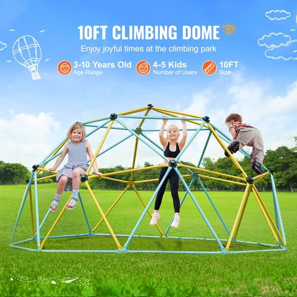 Klattdome - DUOKU - JX-DC-10 - Stöder 340 kg - För barn från 3 till 10 år - Lätt att montera Färgad