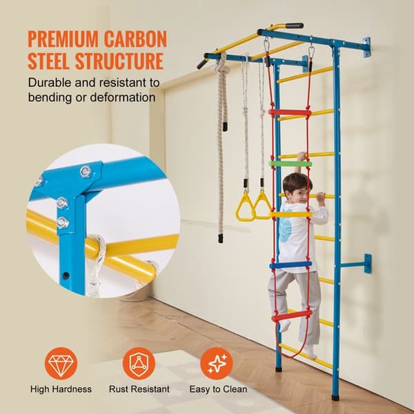 Inomhus Lekställning - DUOKU - D01 - Väggstege - Pull-up Bar - Repstege