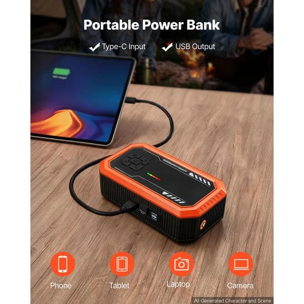Batteriboost med luftkompressor - DUOKU - JS-638 - 3000 A - 10000 mAh - Kompressor 150 PSI Ej specificerat