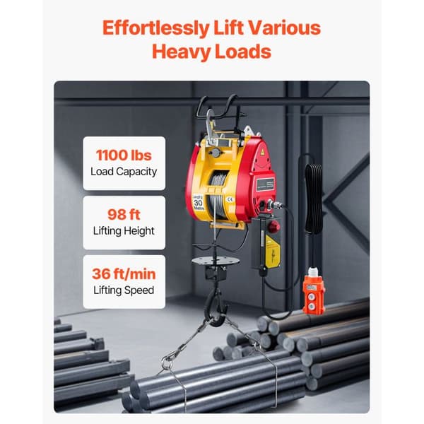 Elvinsch - DUOKU - LES-500 - 500 kg (1 100 lb) - 30 m lyft - 2 i 1 bärbar