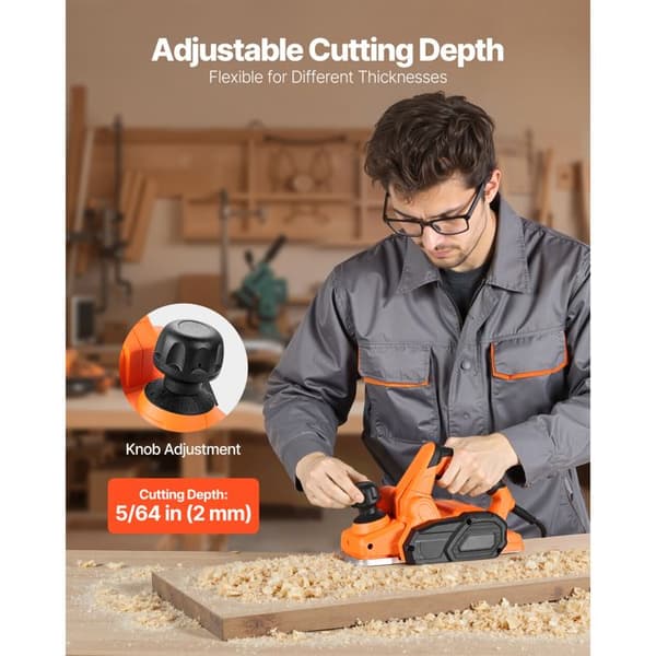 Sladdad elhyvel - DUOKU - 2822D - 82 mm - 650 W - Justerbart djup 2 mm