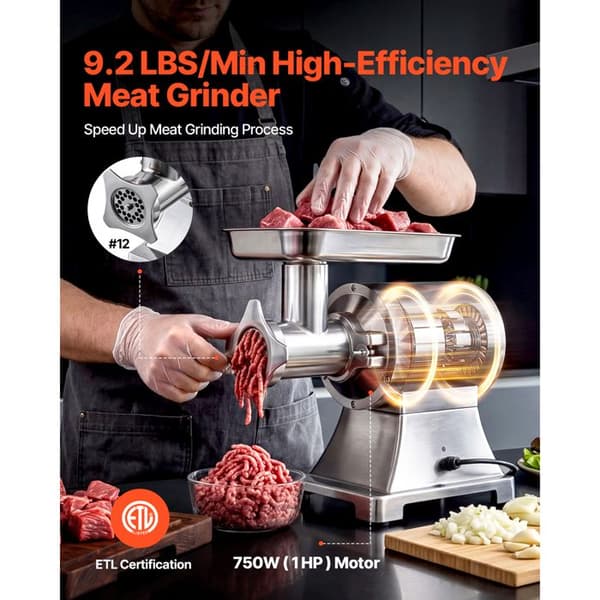 Professionell köttkvarn - DUOKU - HC-12D - 750 W - 4,2 kg/min - N°12