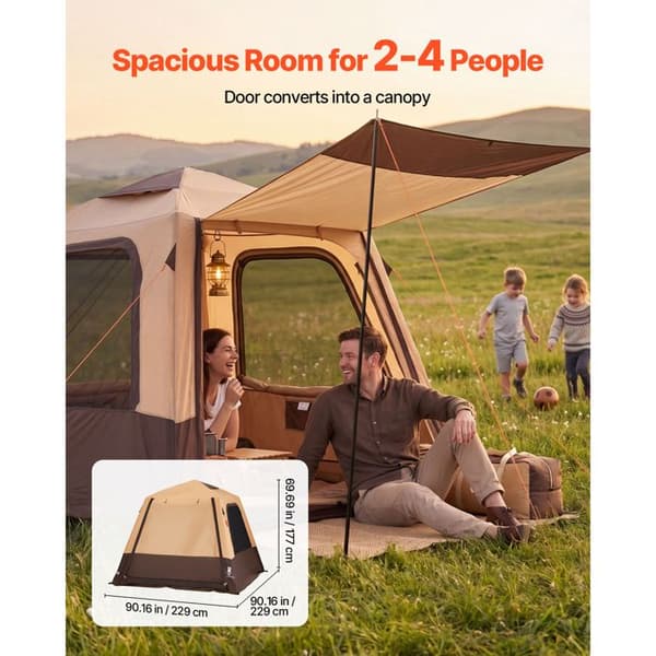 Inflatable tent - DUOKU - 121261 - 4 platser - 229x229x177 cm - 5 nätfönster