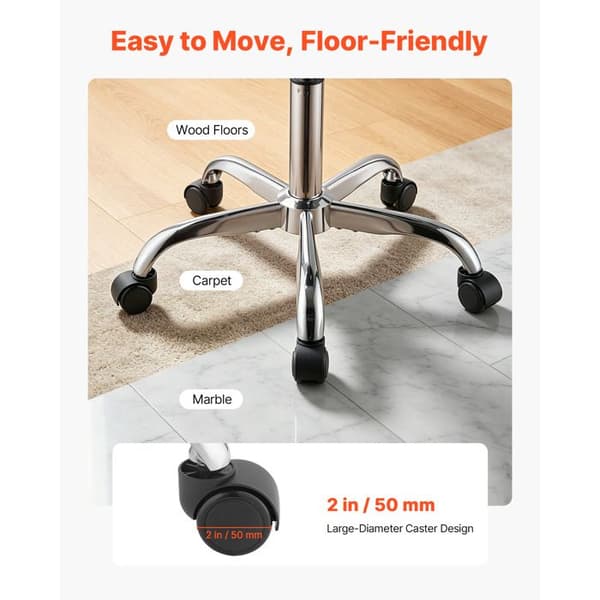 Taburett - DUOKU - MST003-3-P - 360° svängbart säte - Justerbar höjd 535-695 mm - Ergonomisk sits i PU-läder
