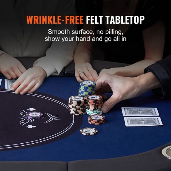 Foldable Poker Table-Duoku-8 Spillere 72 Tommer-til Blackjack og Texas Holdem med Polstrede Rails