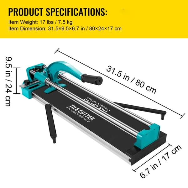 Manuell kakelskärmaskin - DUOKU - L-05 - 600 mm - Aluminium - Precision Laser Guide