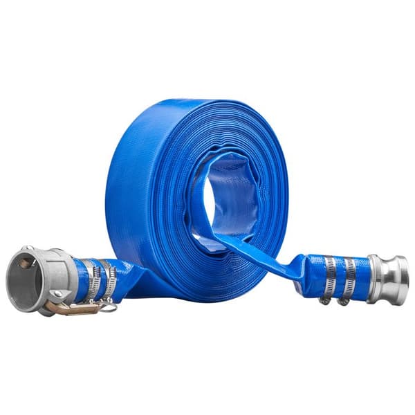 Vaskerør - DUOKU - 2 tommer x 50 fod - Robust PVC - Camlock C & E forbindelser - Udendørs Blå