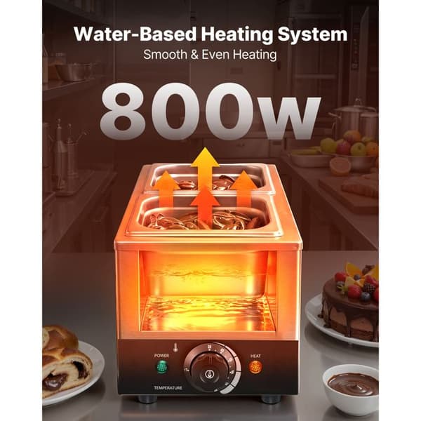 Chokladfondue - DUOKU - CS-2A - 2 behållare GN1/6 - 800 W - Kapacitet 4 kg