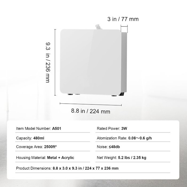 Koldiffuser-Duoku-Multi-installation-480 ml-Vandfri Duftmaskine-2.500 ft2-Til Hjemmet