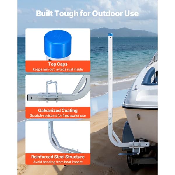 Båttrailer Guide-Duoku-Höjdjusterbar 775 mm/1205 mm-Stål Laststöd