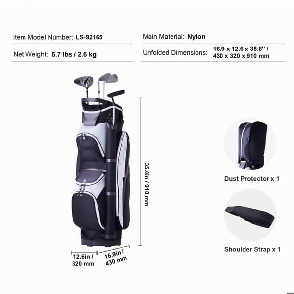 Golf trolley bag 14 compartments 36 in-Duoku-high quality nylon-several pockets-with handles