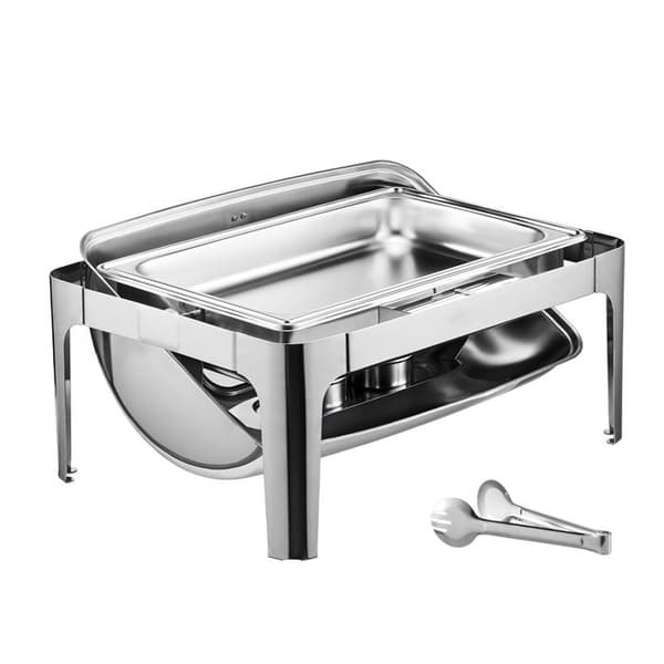 Set av Bärbara Spisar-Duoku-Rostfritt Stål-Rektangulär Spis med Lock och Bränslebehållare-Silver