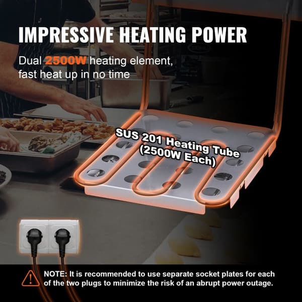 Fritös - DUOKU - 24 L - 5000 W - Rostfritt Stål - Temperatur 50-200 °C