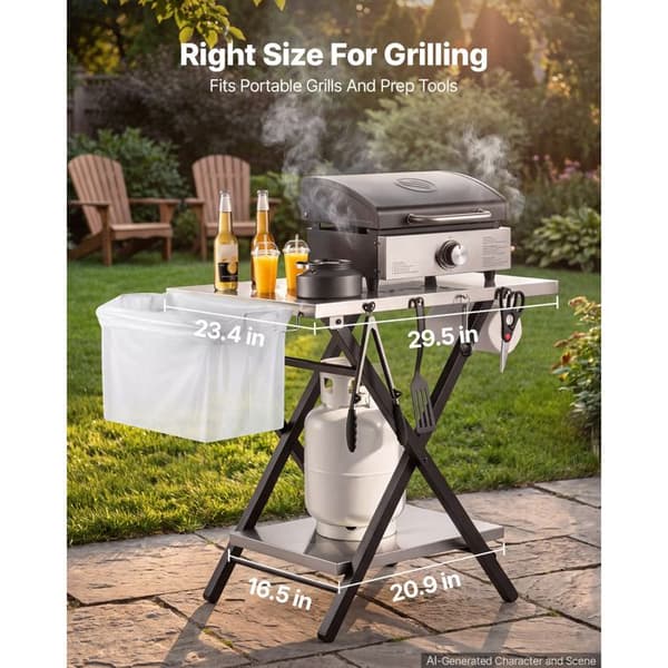 Fällbord för camping - DUOKU - KN-T50 - 2 nivåer - Justerbar höjd - Belastning 32 kg