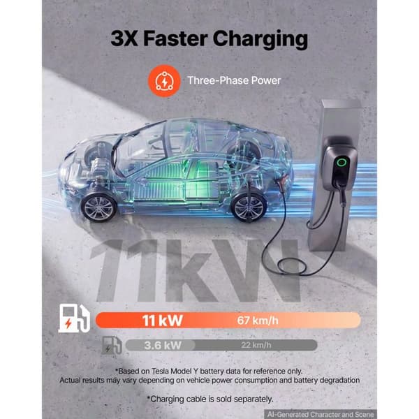 Laddstation för Elfordon 11 kW-Duoku-Trefas Typ 2 Hemmaanvändning 400 V AC, Ström 16 A