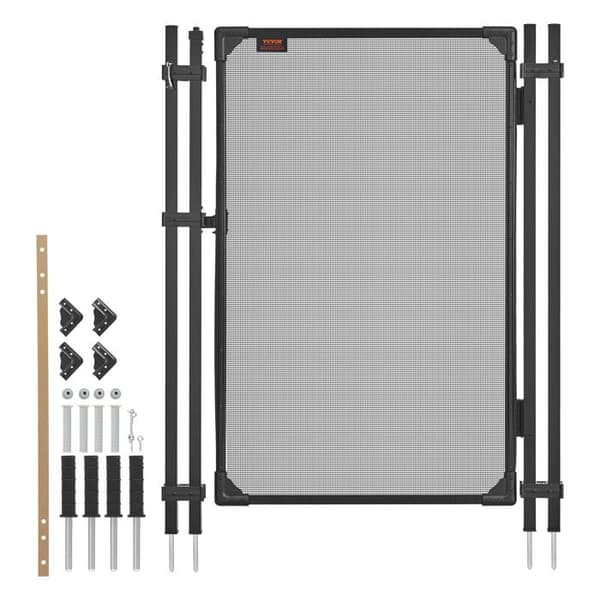 Sikkerhedsgitter - DUOKU - NLPFAG1 - 1,2 x 0,75 m - Aluminium & nylon - Sort Svart