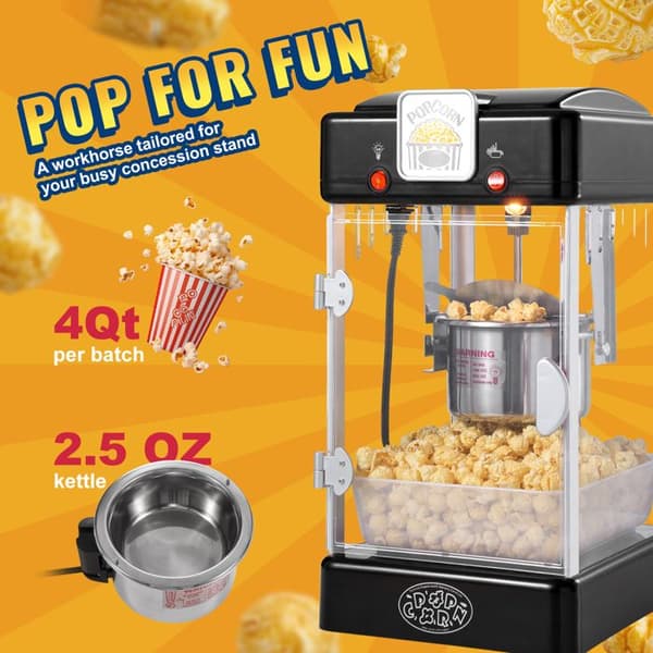 Popcorn-kone - DUOKU - NP08001SE - 300 W - 2,5 oz - Musta Svart