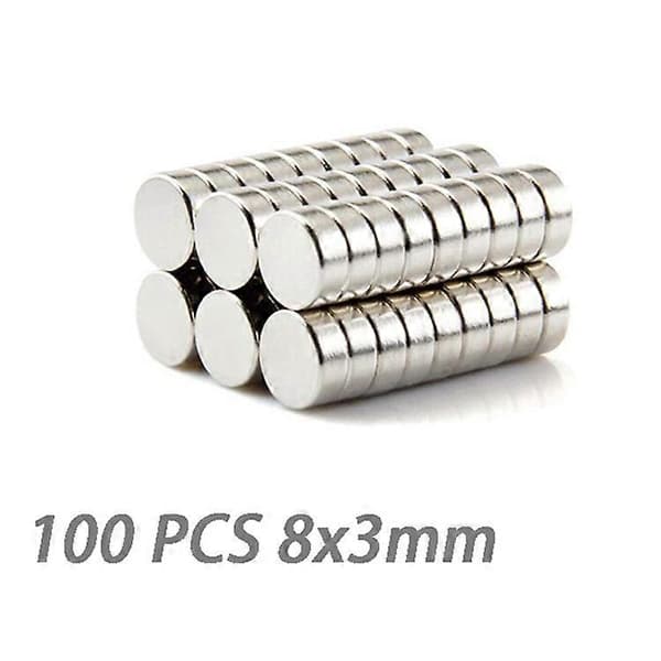 100 stk. 8x3 mm Rund Magnet Super Stærk Magnetisk NdFeB Permanent Magnet As Shown