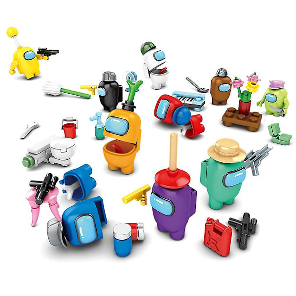 10 set DIY Spel Minifigur Byggstenar Kit Rymddockor Among Us Montera