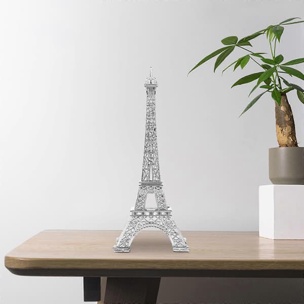 Metall Paris Eiffeltårn Modell Figur Reise Souvenir Eiffeltårn Metallisk Statue Eiffeltårn Figur Silver 15X6X6CM