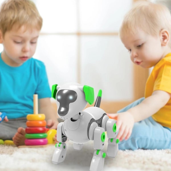 Robothundleksak DIY Interactive Intelligent Educational Toys, Vit